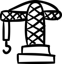 Construction Crane Tower Hand Drawn Tool Sticker Svg Vector, Free Vectors File
